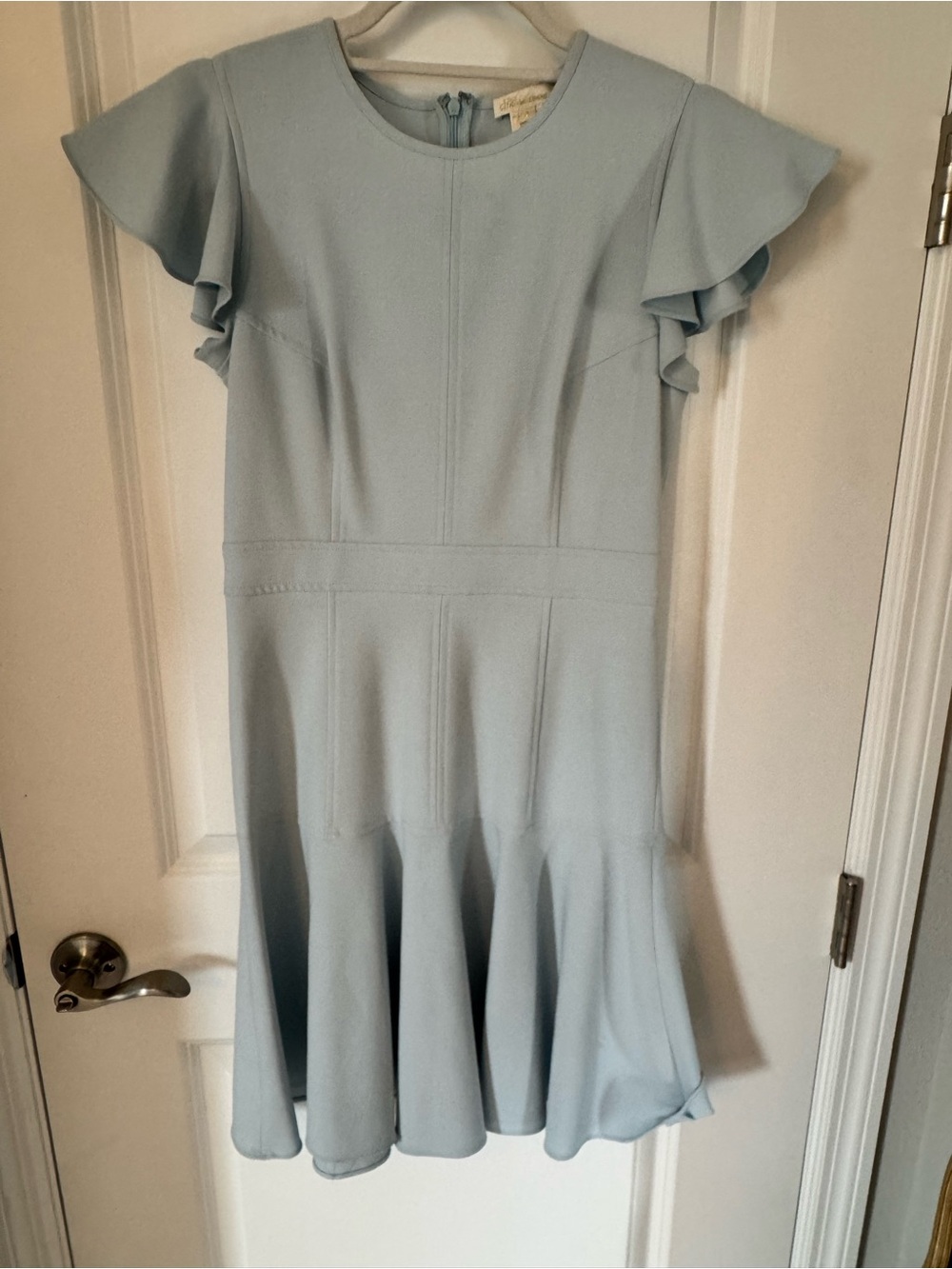 Shoshonna Soft sky Blue Flutter-Sleeve Mini Dress Sz small/2